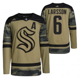 Seattle Kraken Adam Larsson 6 2021-22 Salute To Service Camo Authentic Shirt - Mannen